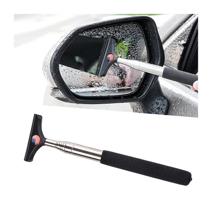 Retractable Rearview Mirror Wiper with Telescopic Rod Water Cleaning Tool