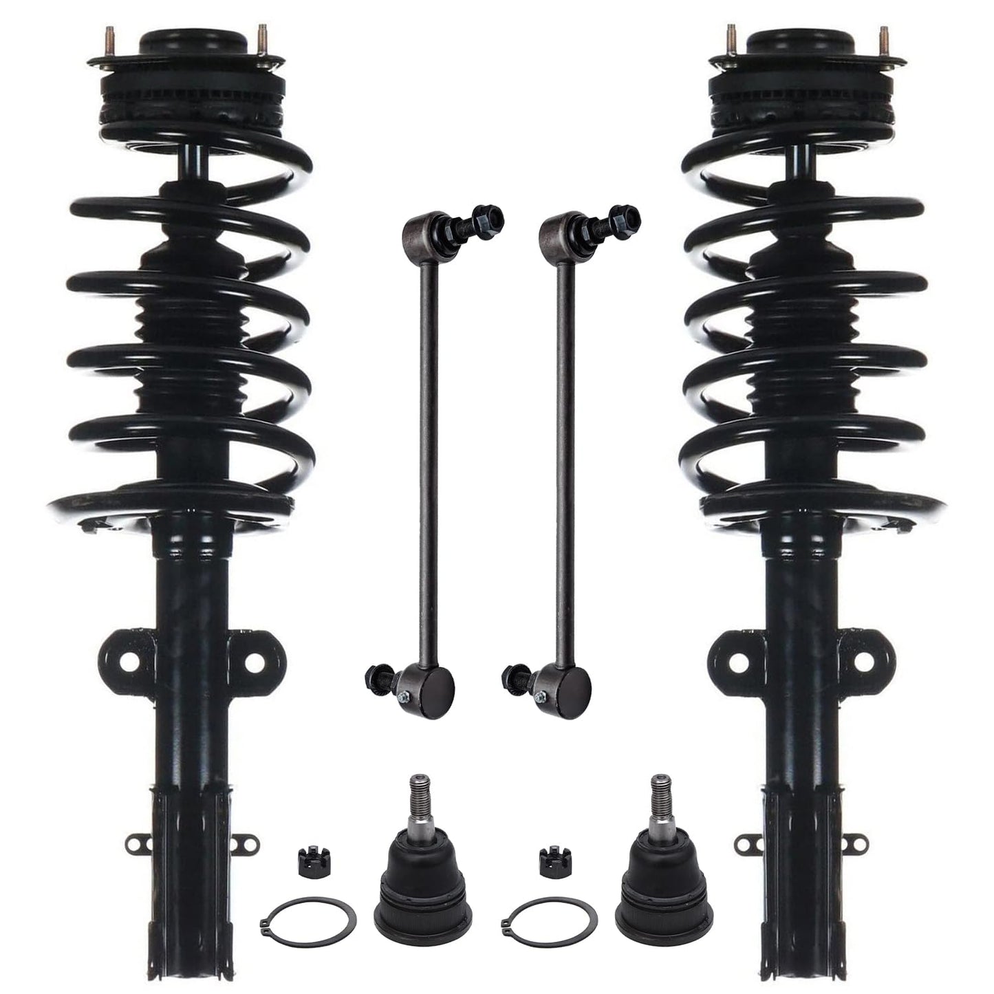 Front & Rear Suspension Kit with Struts Control Arms & Tie Rods for Camaro 2011–2012
