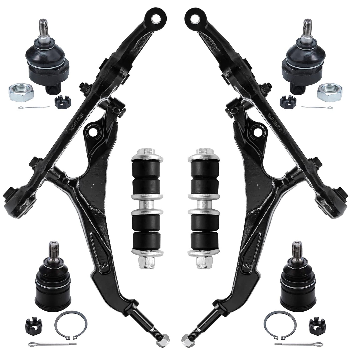 8-Piece Front Suspension Kit with Control Arms Ball Joints & Sway Bar Links for 2WD