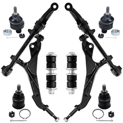 8-Piece Front Suspension Kit with Control Arms Ball Joints & Sway Bar Links for 2WD