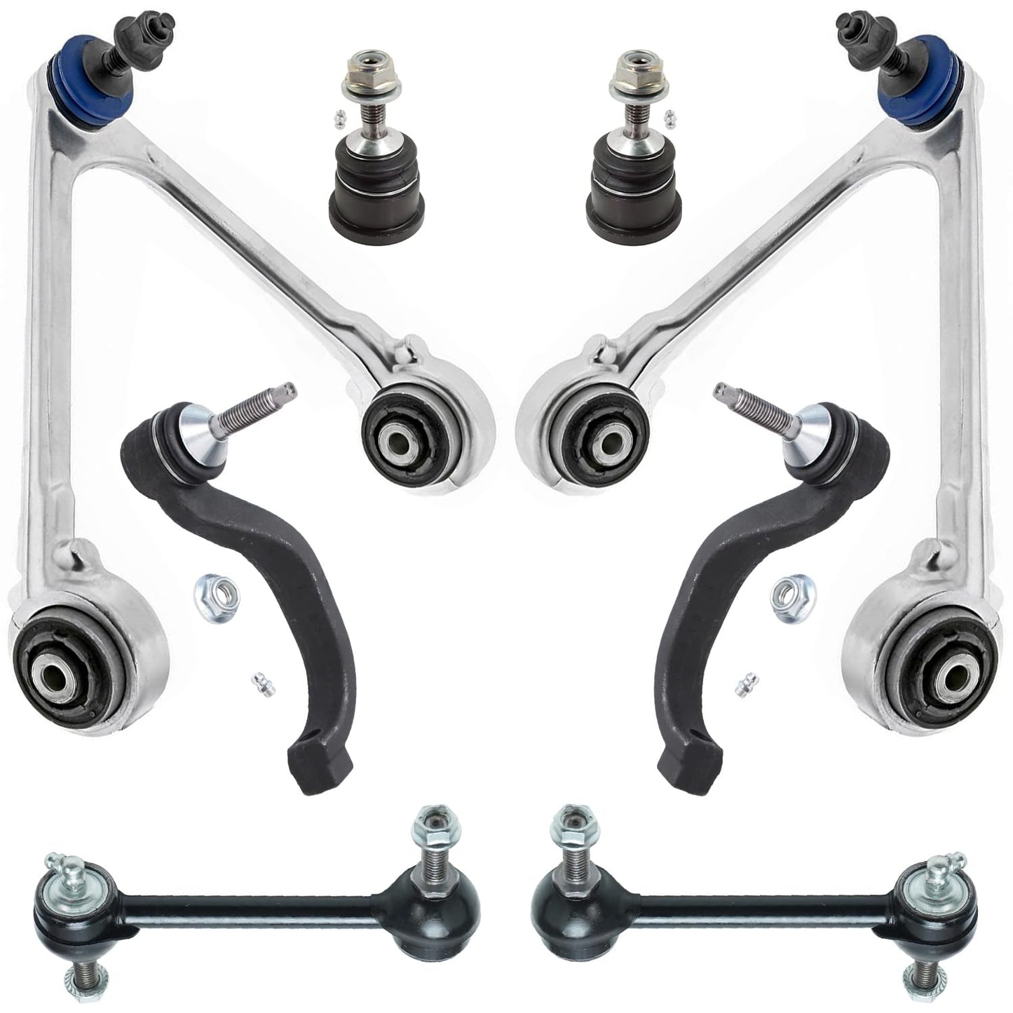 8-Piece Front Suspension Kit with Control Arms Ball Joints & Sway Bar Links for 2WD