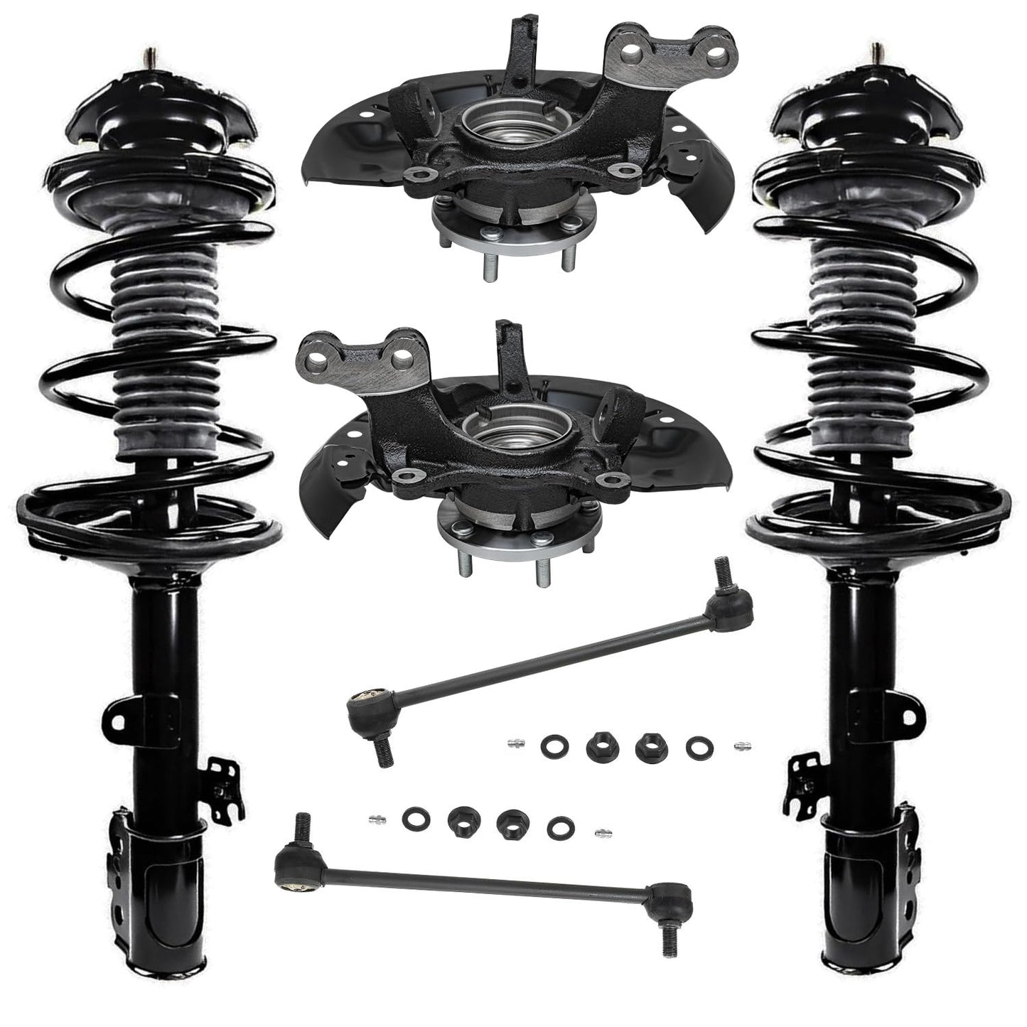 Front & Rear Suspension Kit with Struts Control Arms & Tie Rods for Camaro 2011–2012