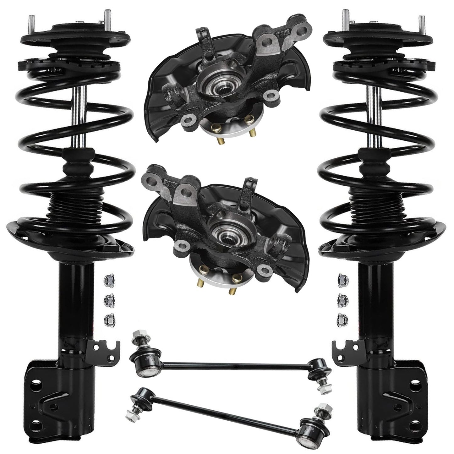 Front & Rear Suspension Kit with Struts Control Arms & Tie Rods for Camaro 2011–2012