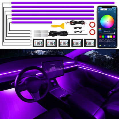 Acrylic Interior Car LED Strip Light with Wireless APP