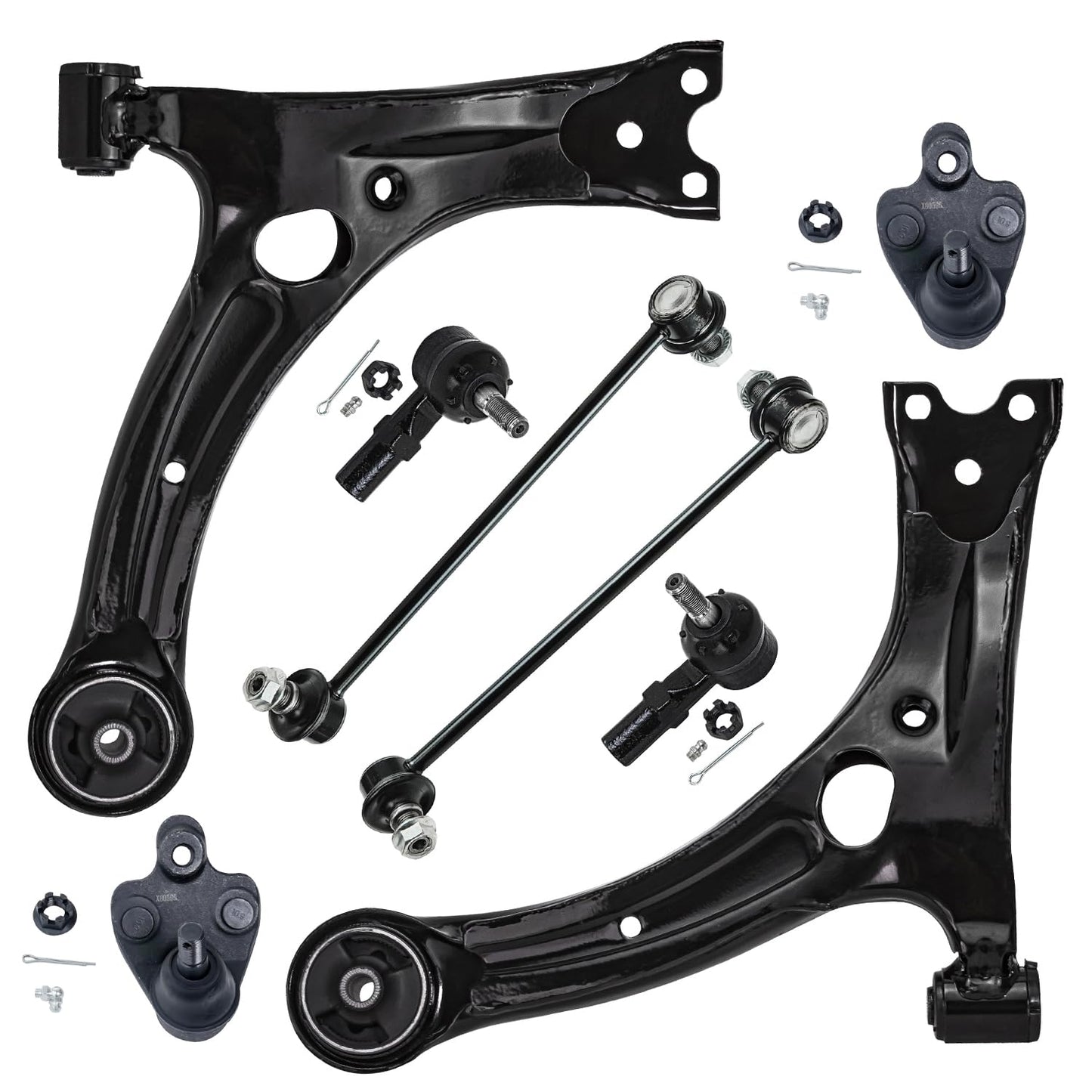 8-Piece Front Suspension Kit with Control Arms Ball Joints & Sway Bar Links for 2WD