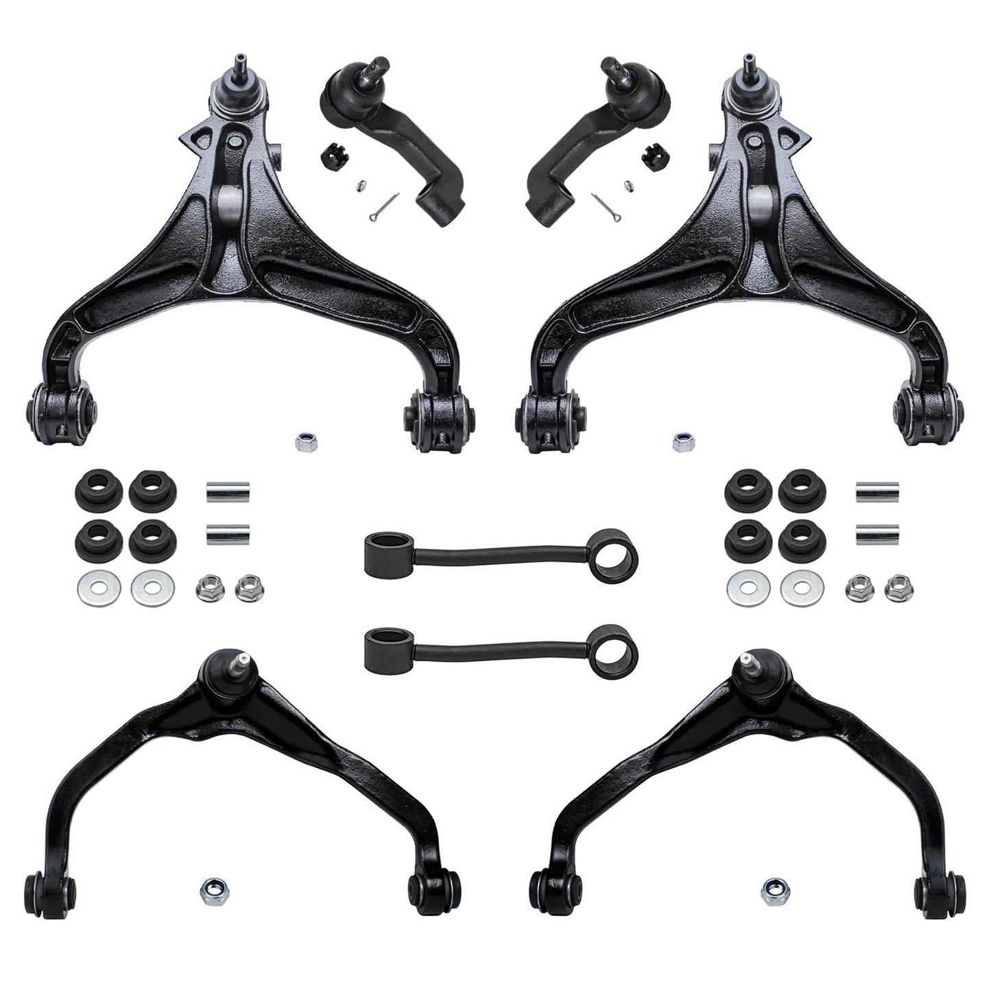 8-Piece Front Suspension Kit with Control Arms Ball Joints & Sway Bar Links for 2WD