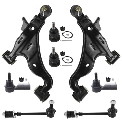 8-Piece Front Suspension Kit with Control Arms Ball Joints & Sway Bar Links for 2WD