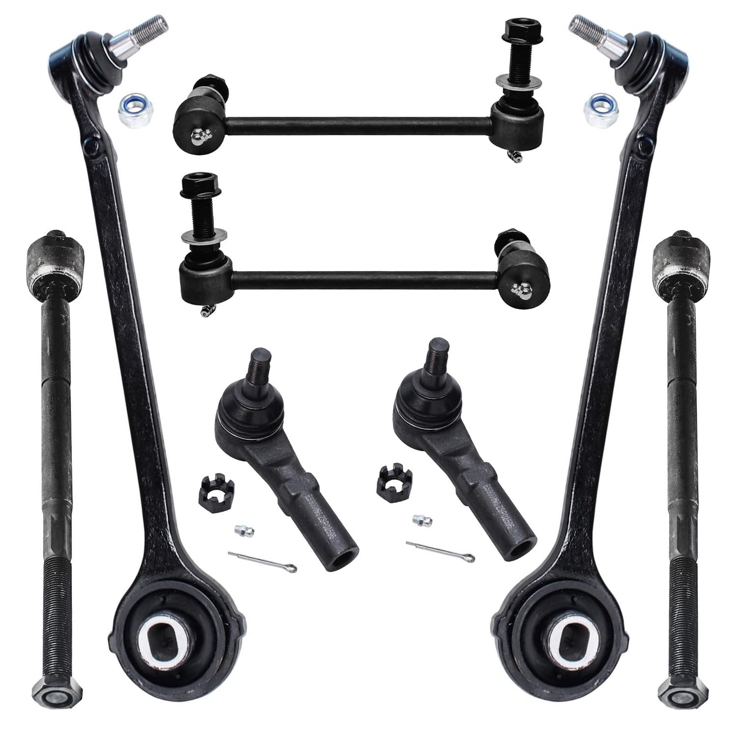 8-Piece Front Suspension Kit with Control Arms Ball Joints & Sway Bar Links for 2WD