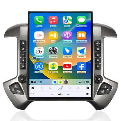 15.6" Touchscreen Car Stereo Head Unit with CarPlay Android Auto GPS for Silverado Sierra 2014–2019