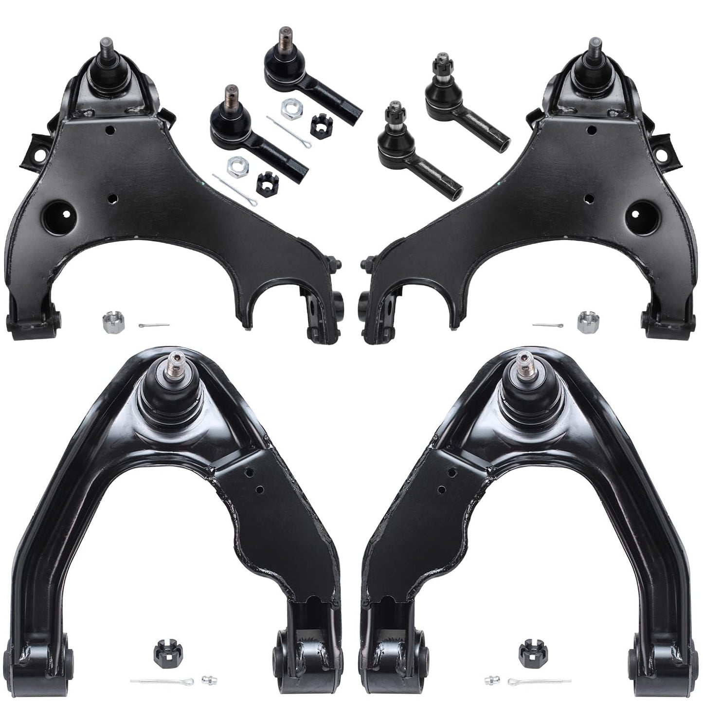 8-Piece Front Suspension Kit with Control Arms Ball Joints & Sway Bar Links for 2WD