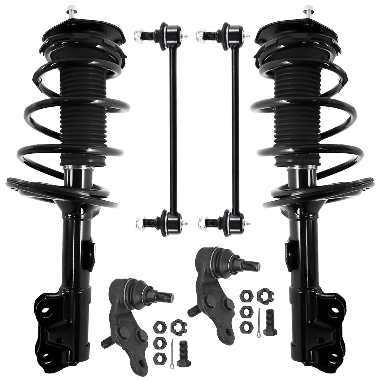 Front & Rear Suspension Kit with Struts Control Arms & Tie Rods for Camaro 2011–2012