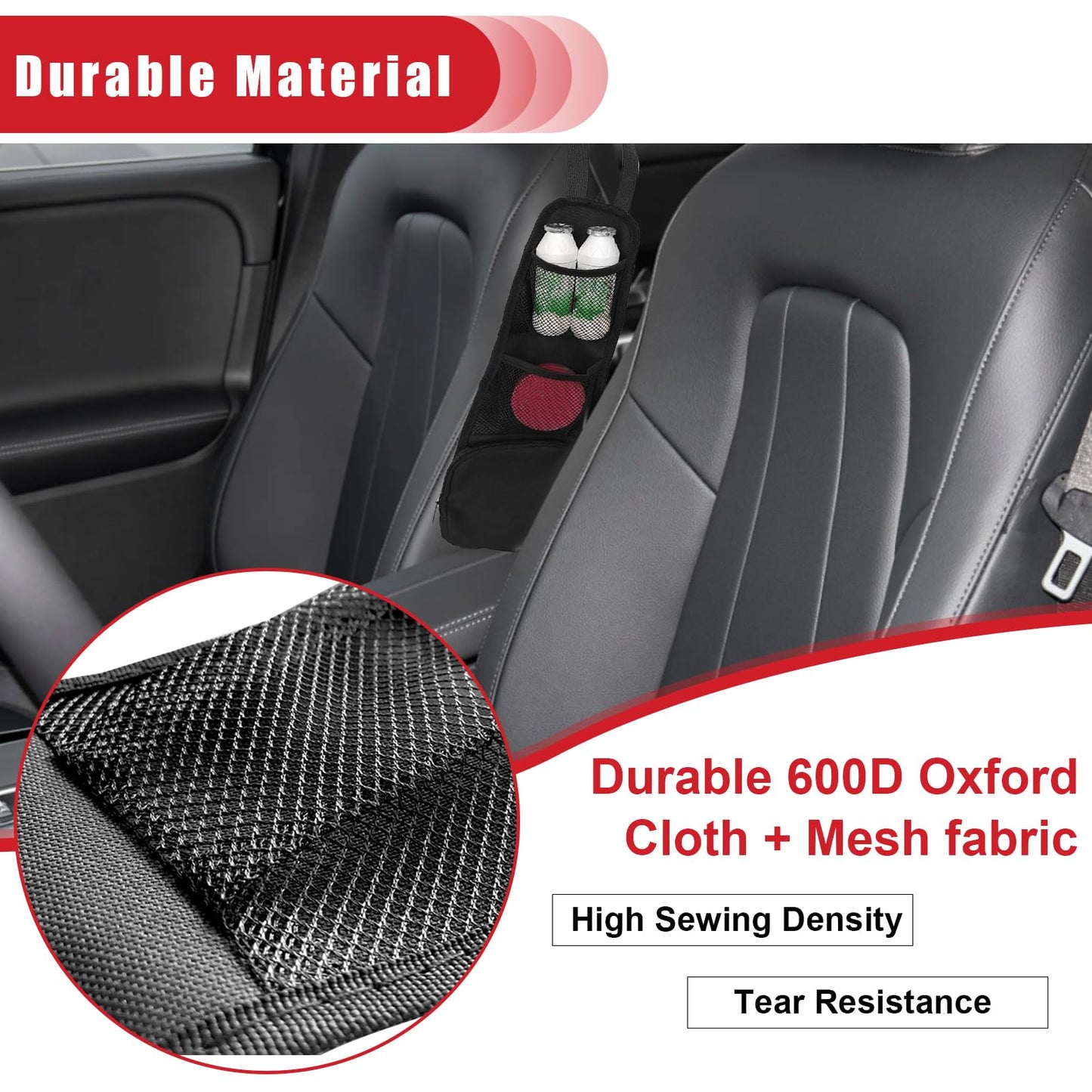 Multi-Pocket Car Seat Hanging Organizer Storage Bag for Phone Wallet Glasses