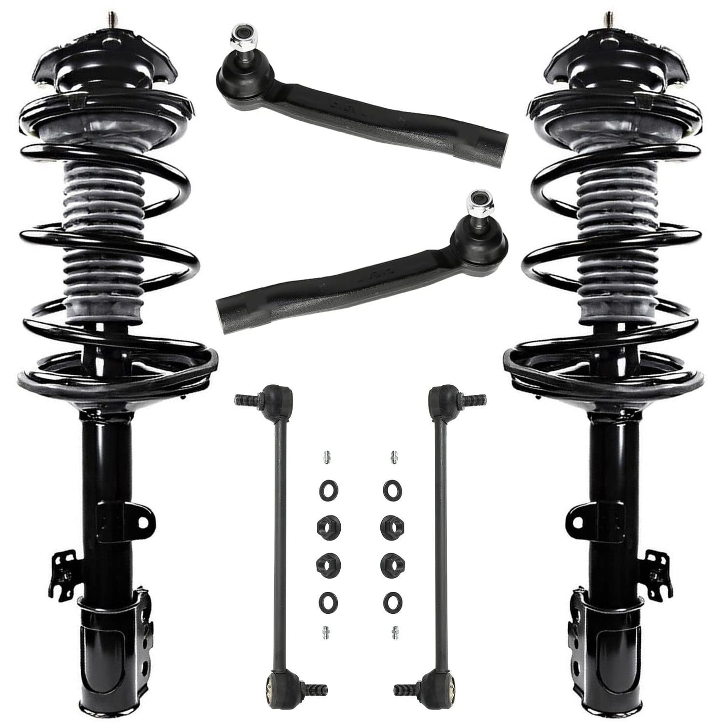 Front & Rear Suspension Kit with Struts Control Arms & Tie Rods for Camaro 2011–2012