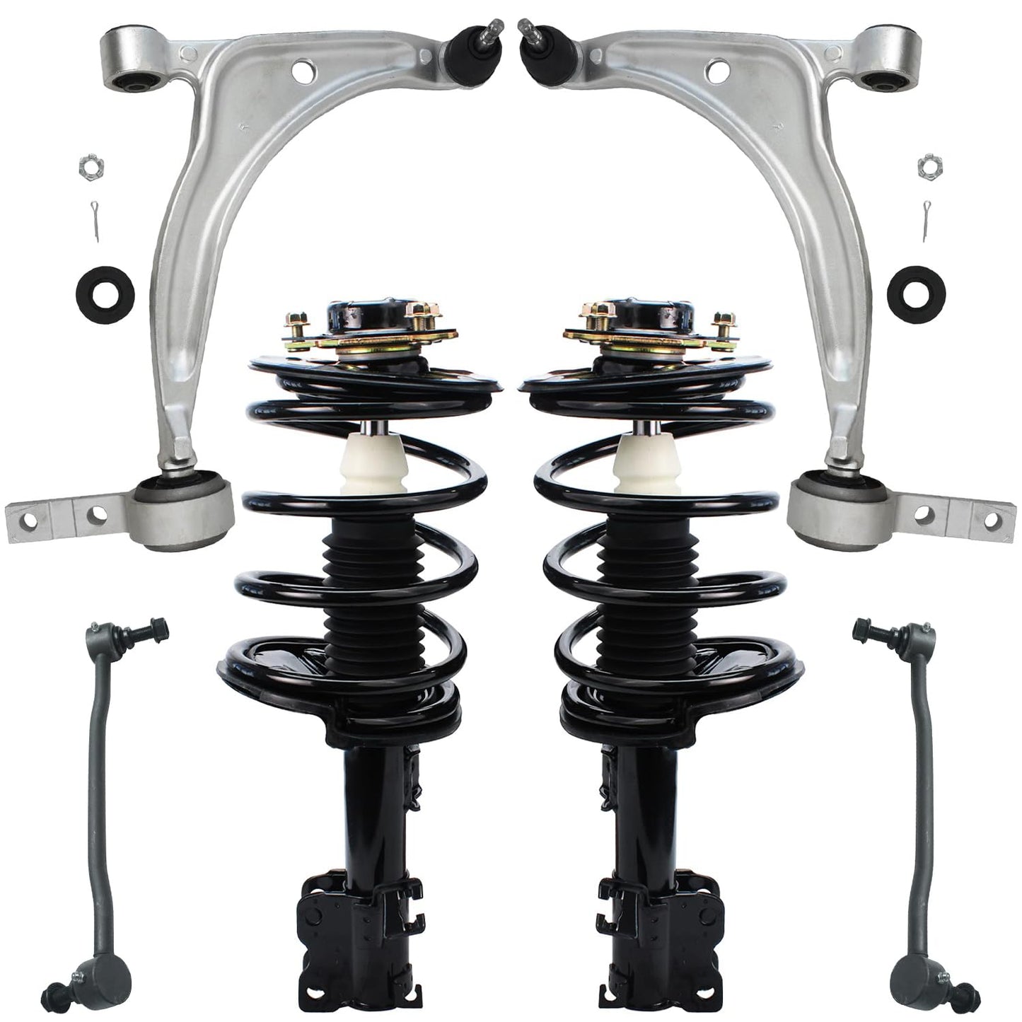 Front & Rear Suspension Kit with Struts Control Arms & Tie Rods for Camaro 2011–2012