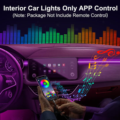 5 in 1 Interior Car LED Strip Lights APP Control