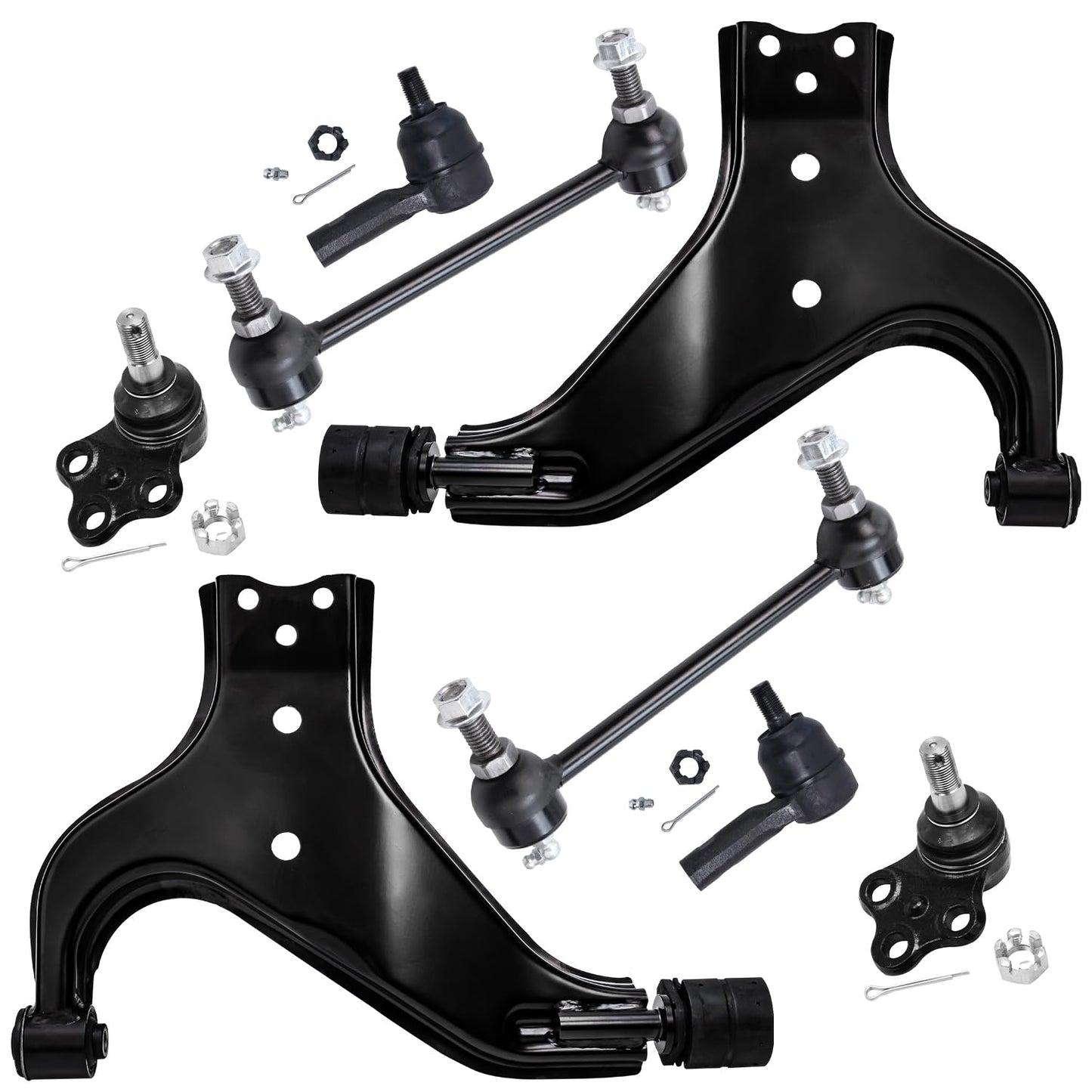 8-Piece Front Suspension Kit with Control Arms Ball Joints & Sway Bar Links for 2WD