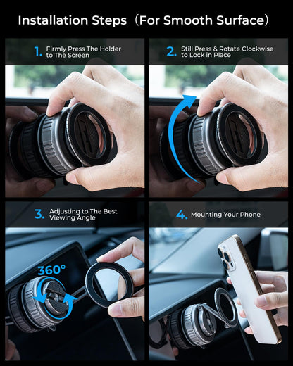 360° Magnetic Phone Mount with Strong Suction Adjustable Swivel Holder