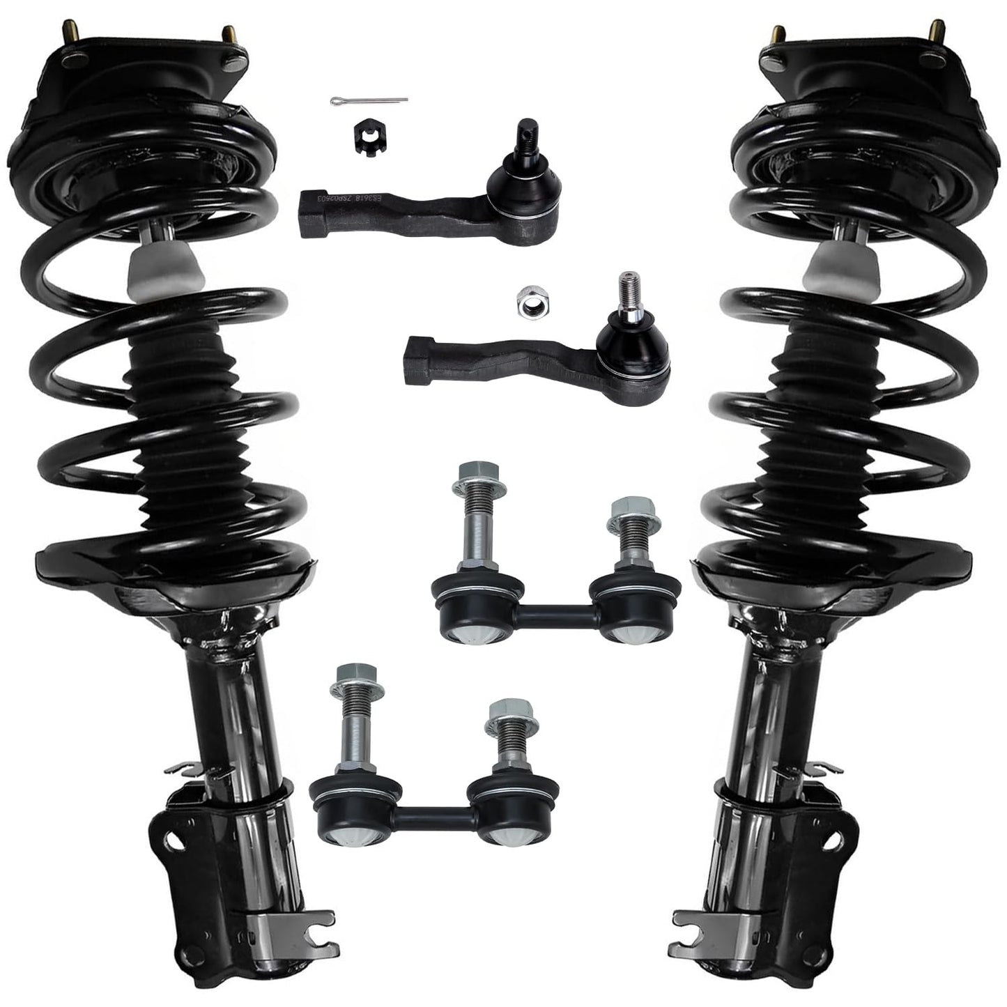 Front & Rear Suspension Kit with Struts Control Arms & Tie Rods for Camaro 2011–2012