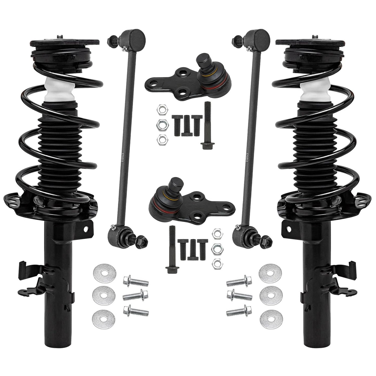 Front & Rear Suspension Kit with Struts Control Arms & Tie Rods for Camaro 2011–2012