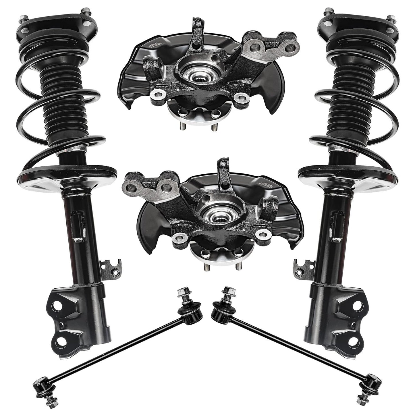Front & Rear Suspension Kit with Struts Control Arms & Tie Rods for Camaro 2011–2012