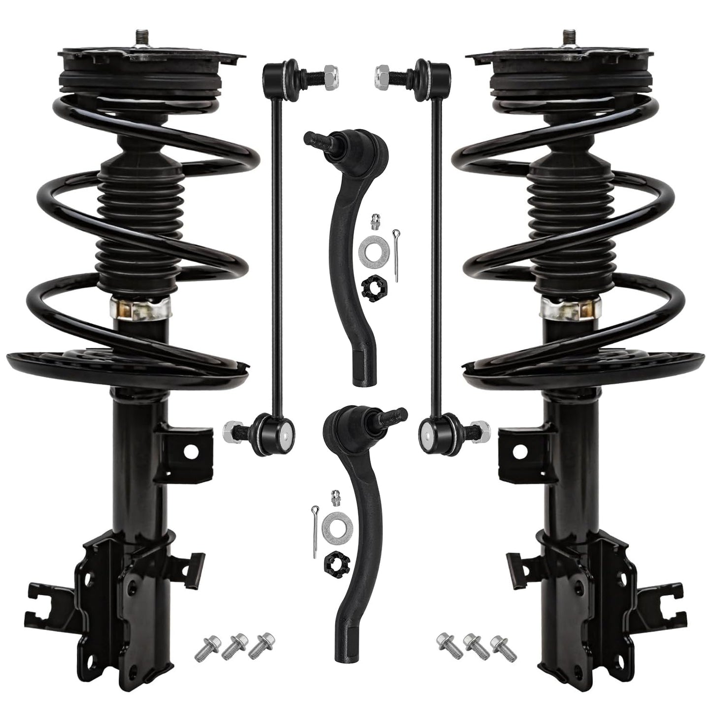 Front & Rear Suspension Kit with Struts Control Arms & Tie Rods for Camaro 2011–2012