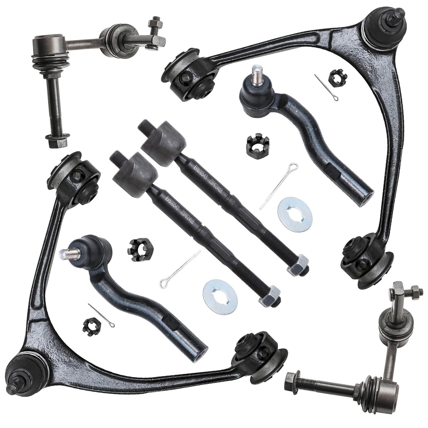 8-Piece Front Suspension Kit with Control Arms Ball Joints & Sway Bar Links for 2WD