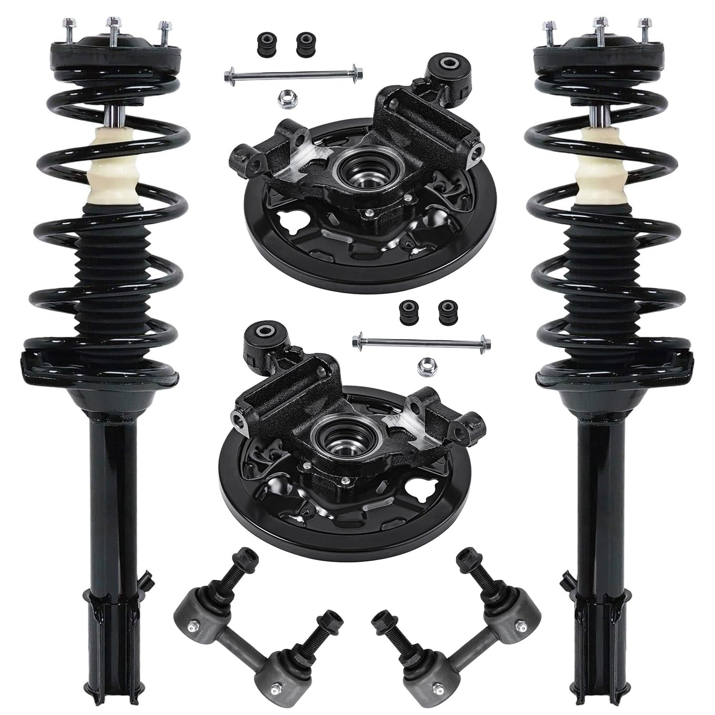 Front & Rear Suspension Kit with Struts Control Arms & Tie Rods for Camaro 2011–2012