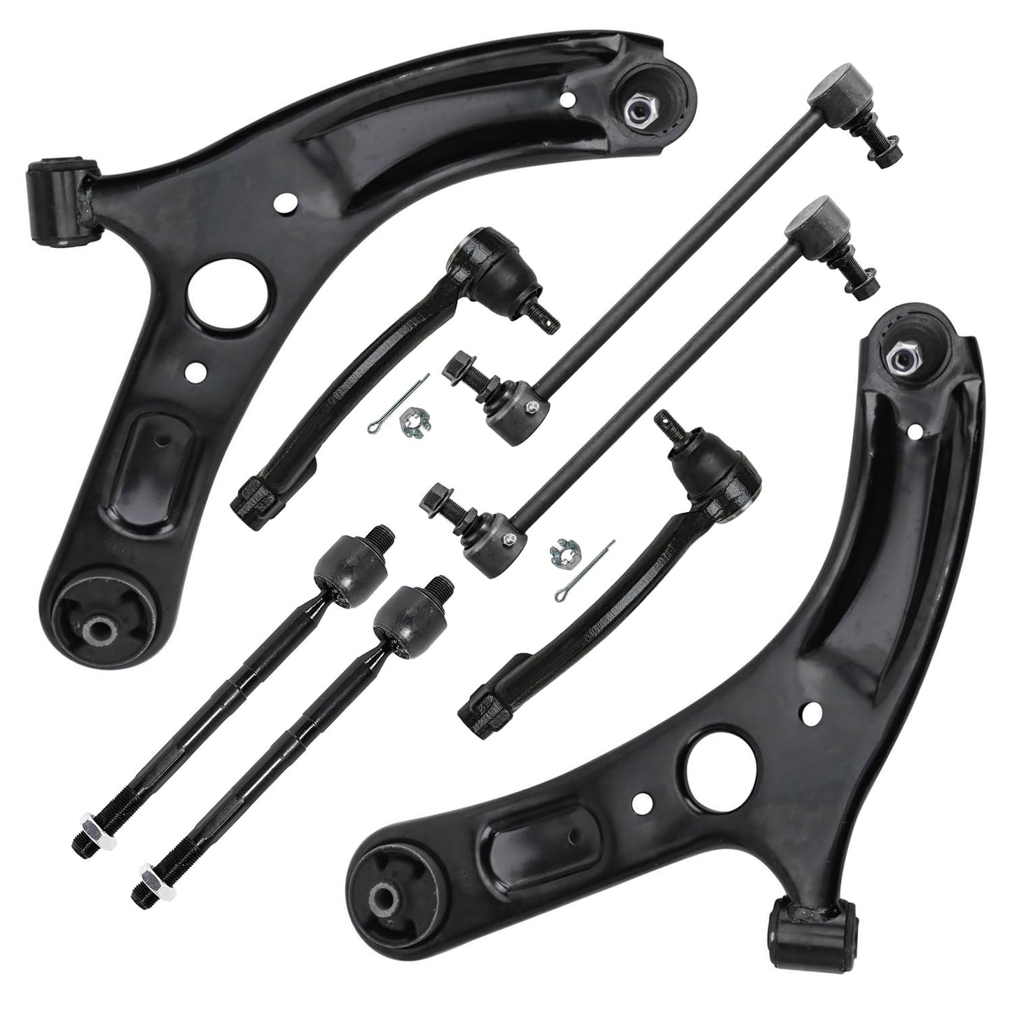 8-Piece Front Suspension Kit with Control Arms Ball Joints & Sway Bar Links for 2WD