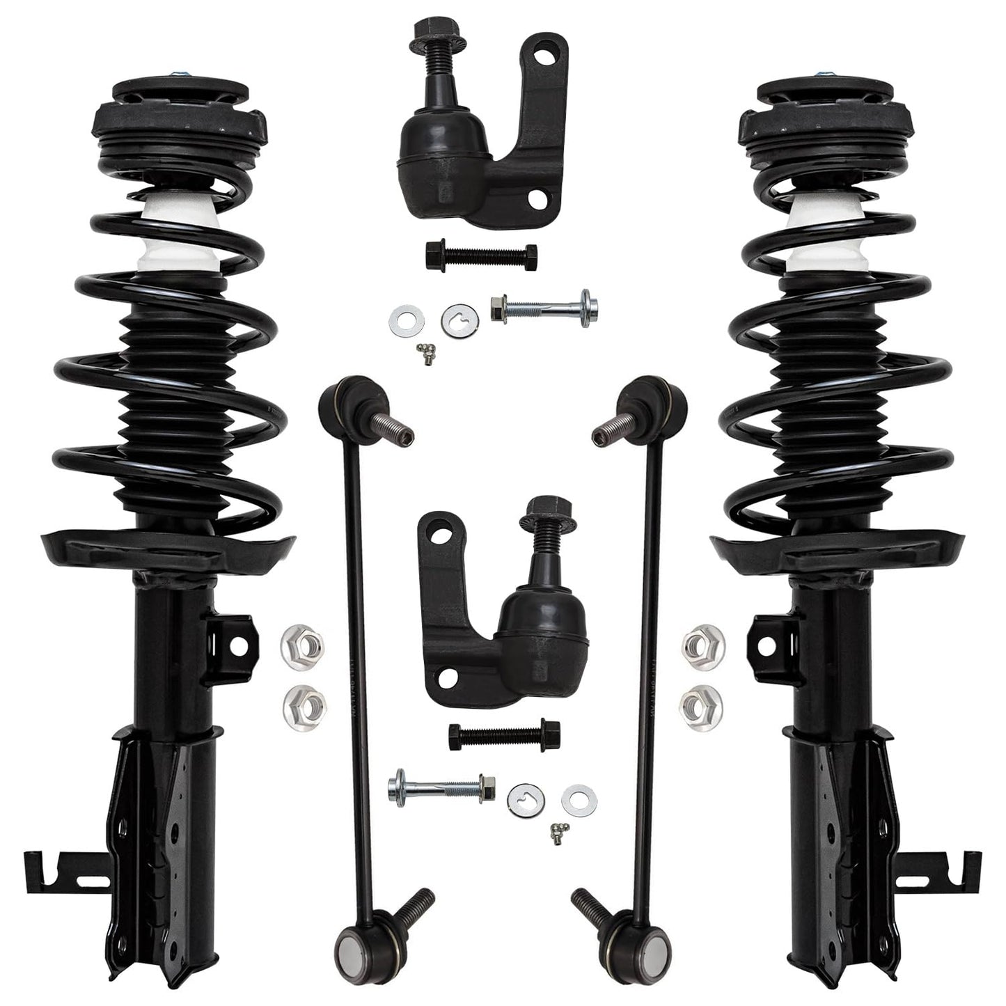Front & Rear Suspension Kit with Struts Control Arms & Tie Rods for Camaro 2011–2012