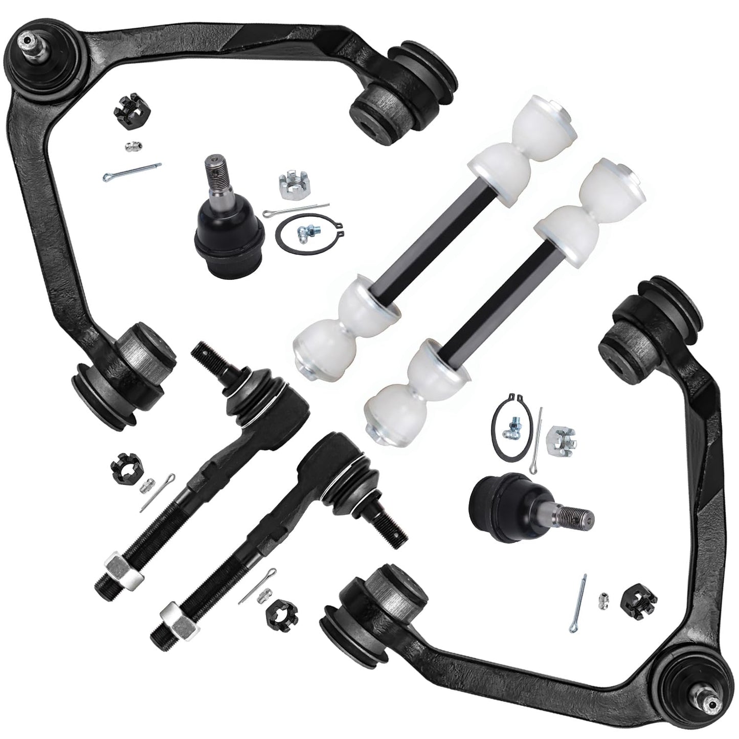 8-Piece Front Suspension Kit with Control Arms Ball Joints & Sway Bar Links for 2WD