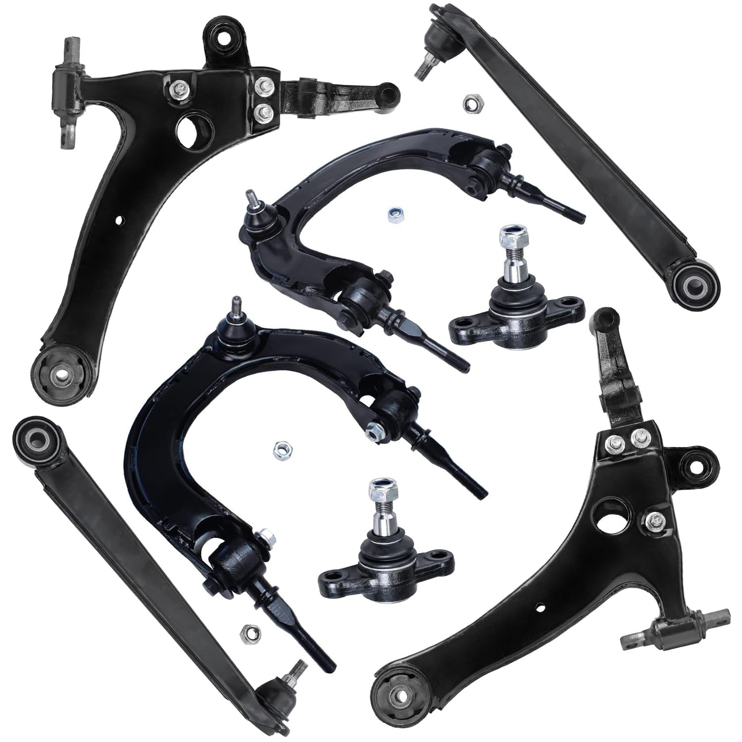 8-Piece Front Suspension Kit with Control Arms Ball Joints & Sway Bar Links for 2WD