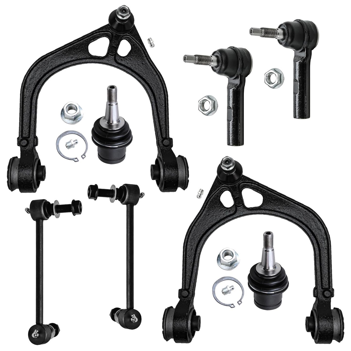 8-Piece Front Suspension Kit with Control Arms Ball Joints & Sway Bar Links for 2WD