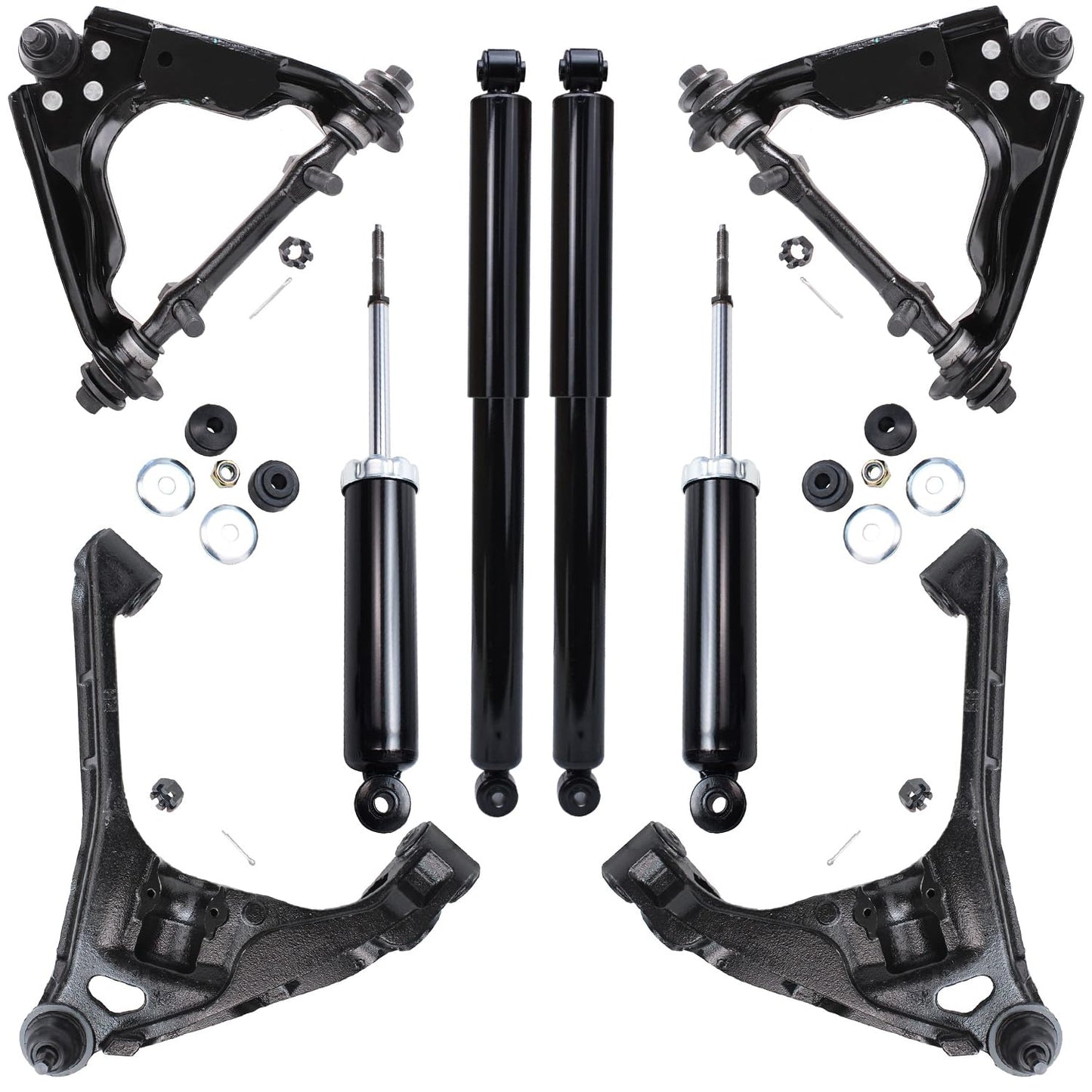 8-Piece Front Suspension Kit with Control Arms Ball Joints & Sway Bar Links for 2WD