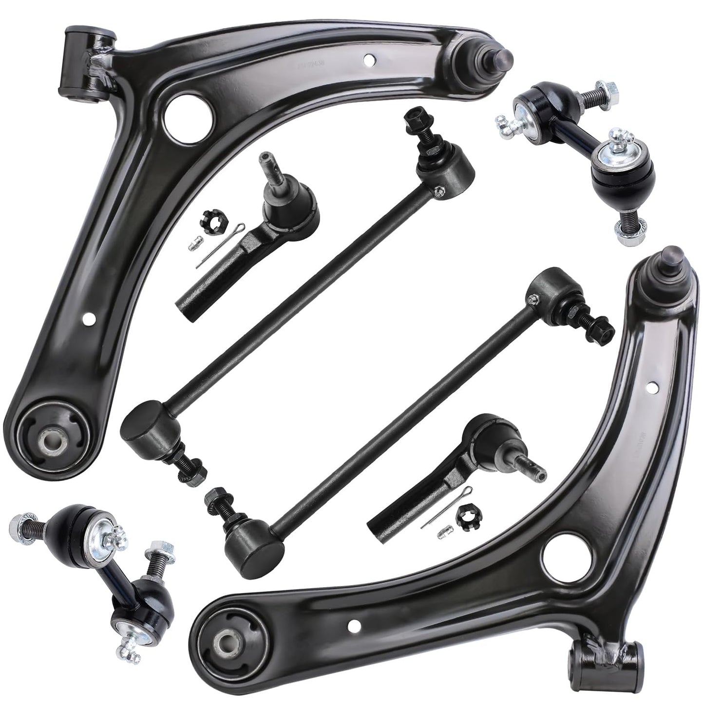 8-Piece Front Suspension Kit with Control Arms Ball Joints & Sway Bar Links for 2WD