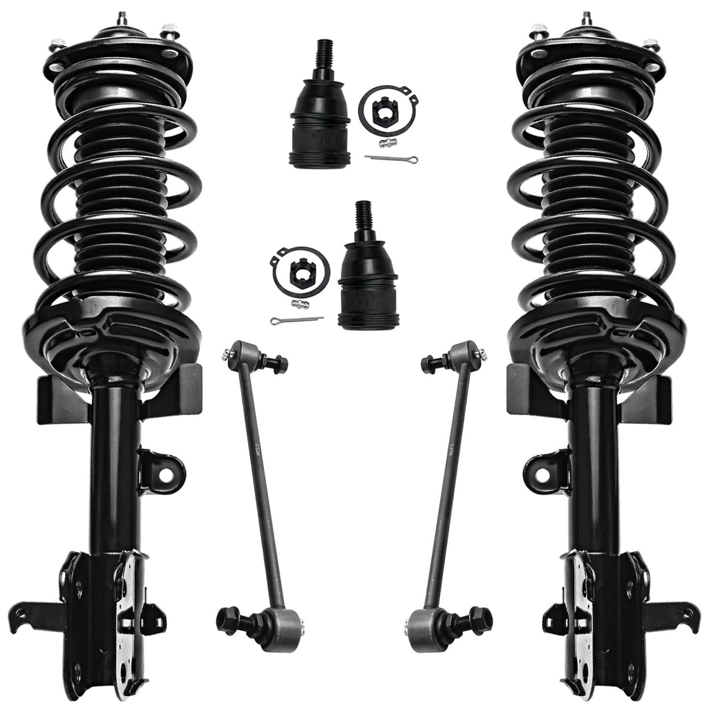 Front & Rear Suspension Kit with Struts Control Arms & Tie Rods for Camaro 2011–2012
