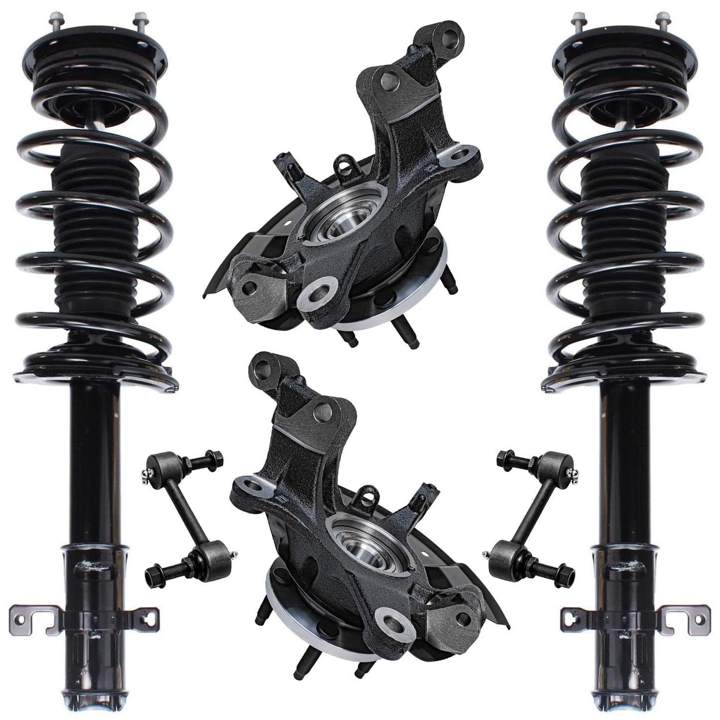 Front & Rear Suspension Kit with Struts Control Arms & Tie Rods for Camaro 2011–2012