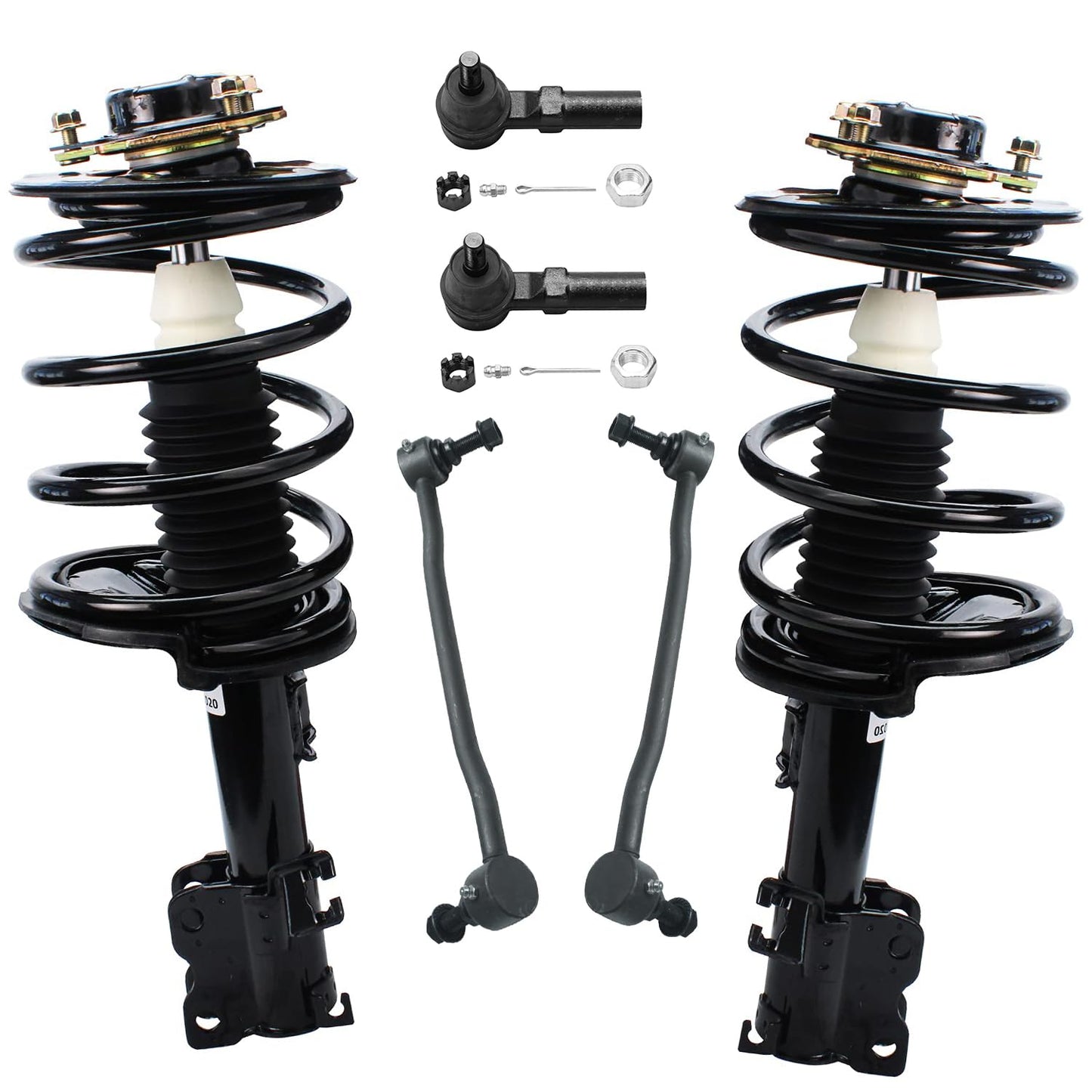 Front & Rear Suspension Kit with Struts Control Arms & Tie Rods for Camaro 2011–2012