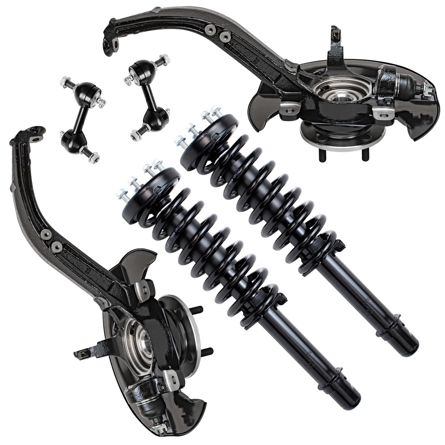 Front & Rear Suspension Kit with Struts Control Arms & Tie Rods for Camaro 2011–2012