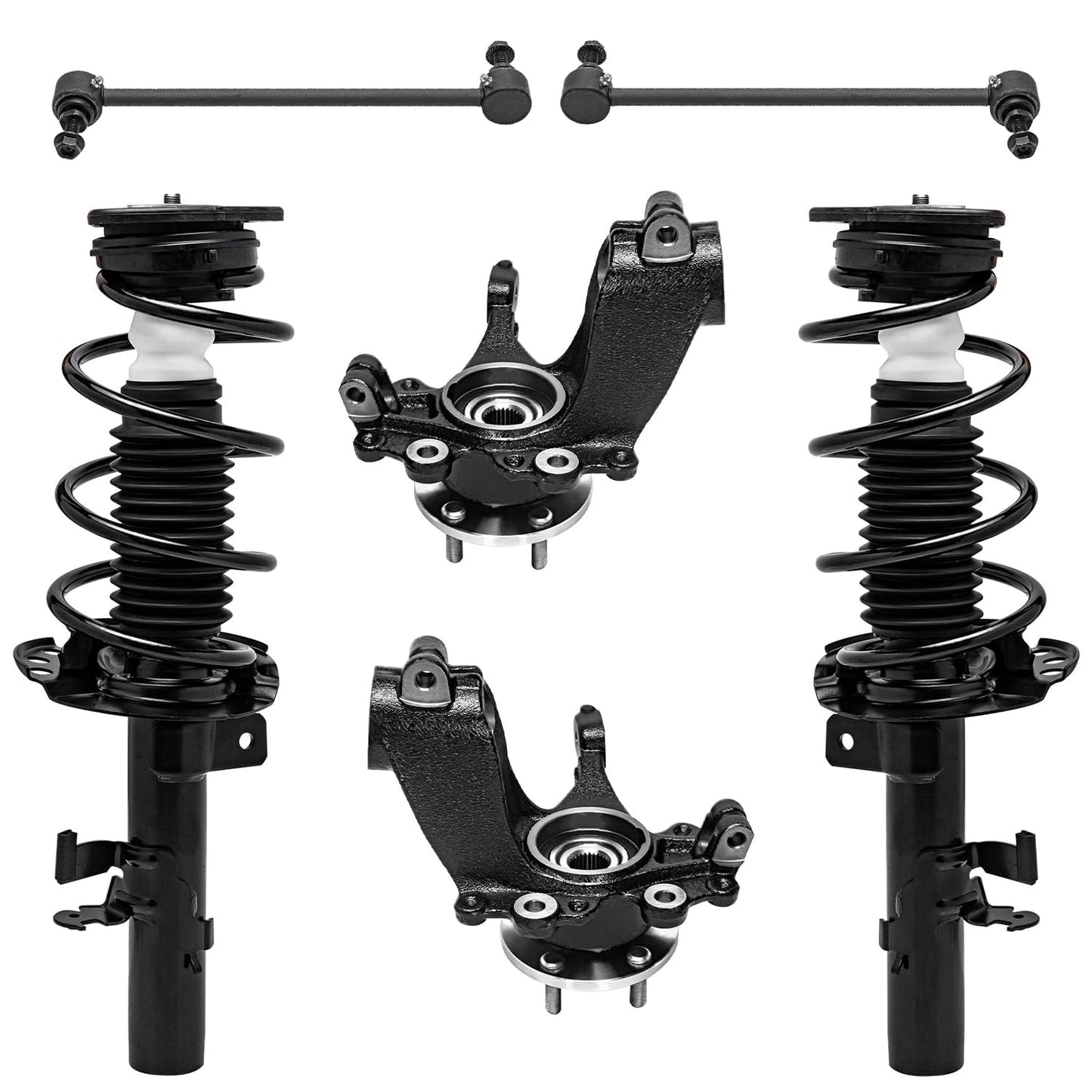 Front & Rear Suspension Kit with Struts Control Arms & Tie Rods for Camaro 2011–2012
