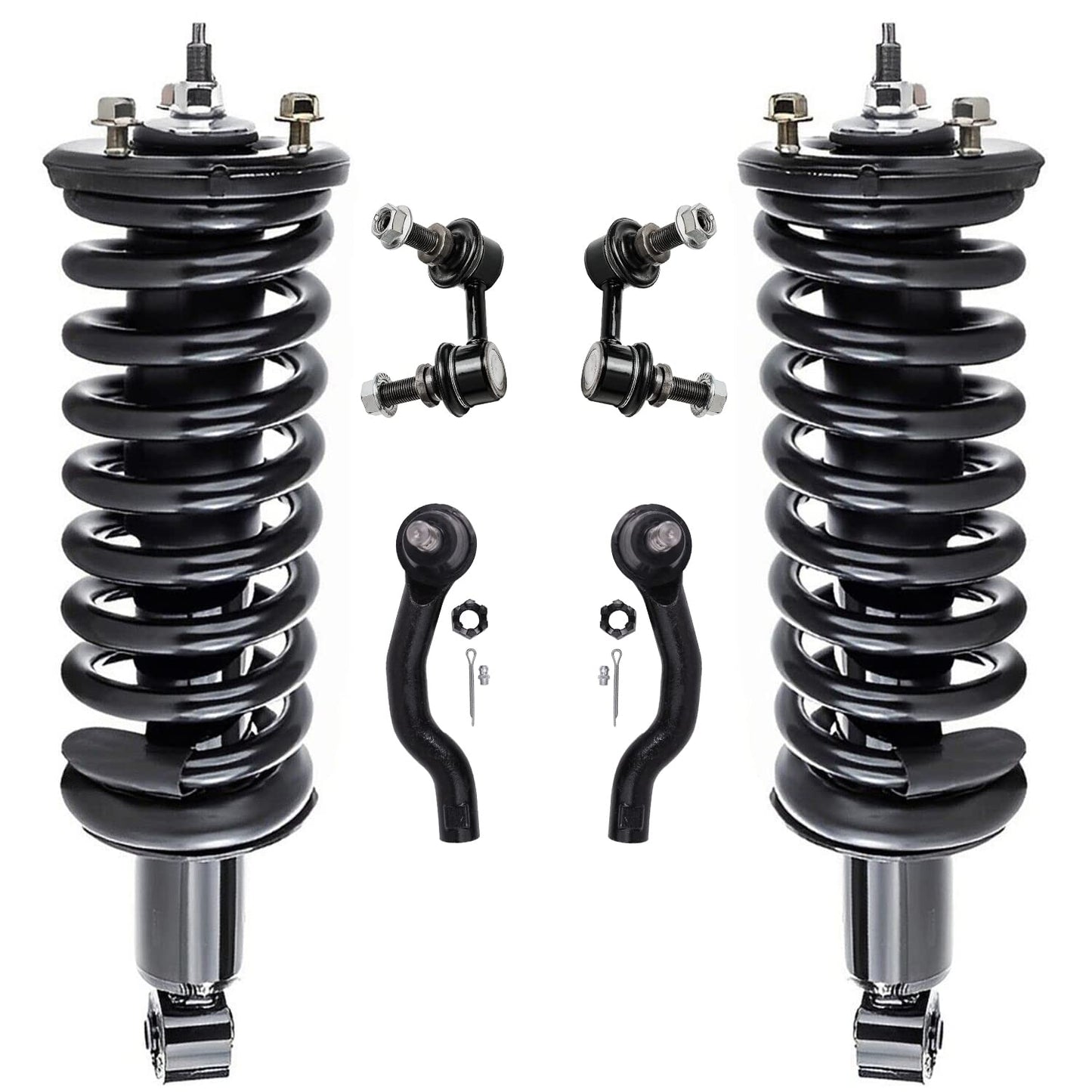 Front & Rear Suspension Kit with Struts Control Arms & Tie Rods for Camaro 2011–2012