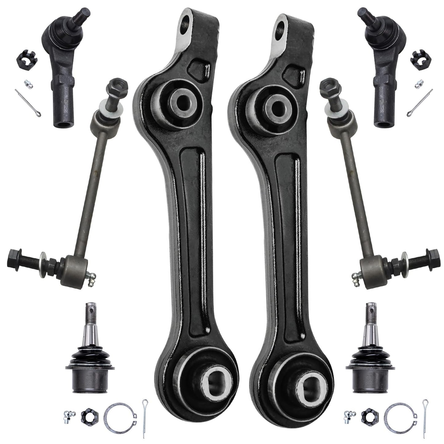 8-Piece Front Suspension Kit with Control Arms Ball Joints & Sway Bar Links for 2WD