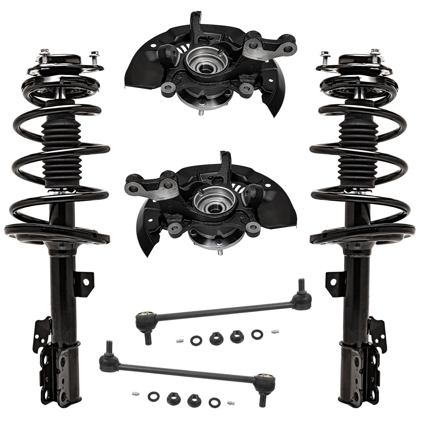 Front & Rear Suspension Kit with Struts Control Arms & Tie Rods for Camaro 2011–2012