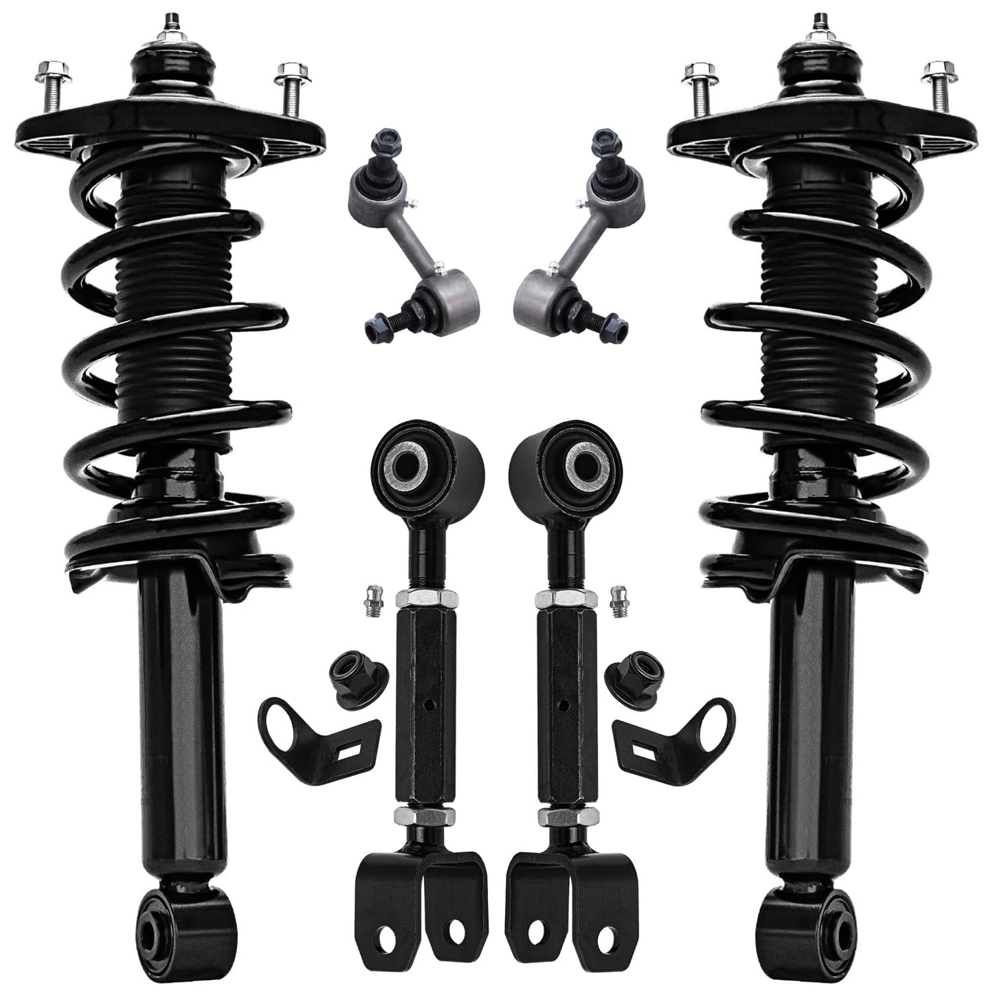 Front & Rear Suspension Kit with Struts Control Arms & Tie Rods for Camaro 2011–2012