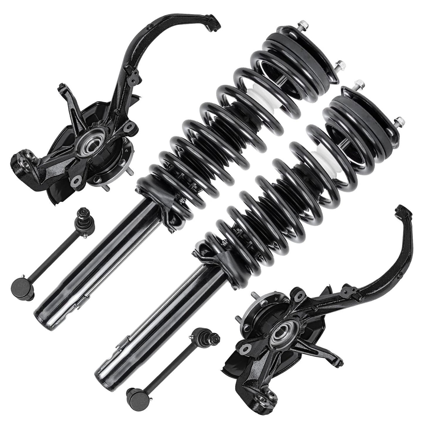 Front & Rear Suspension Kit with Struts Control Arms & Tie Rods for Camaro 2011–2012