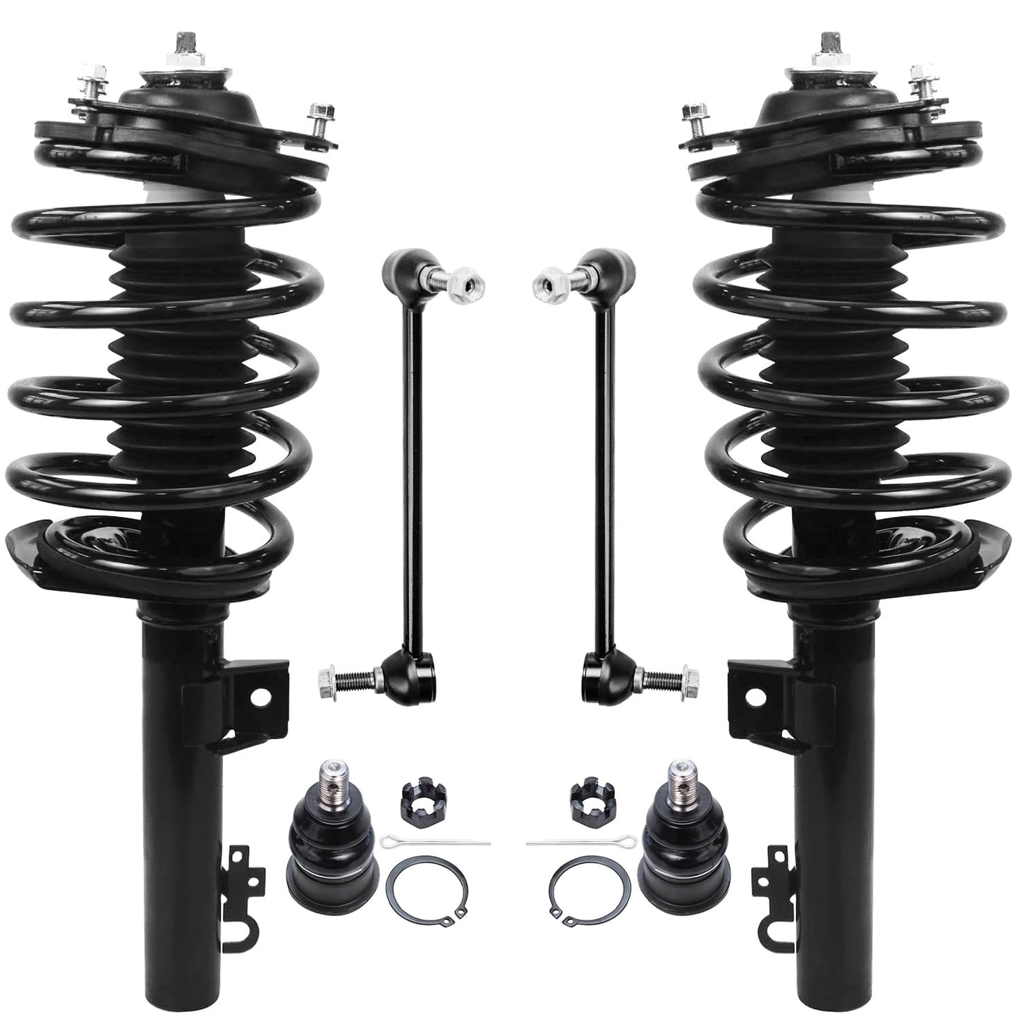 Front & Rear Suspension Kit with Struts Control Arms & Tie Rods for Camaro 2011–2012