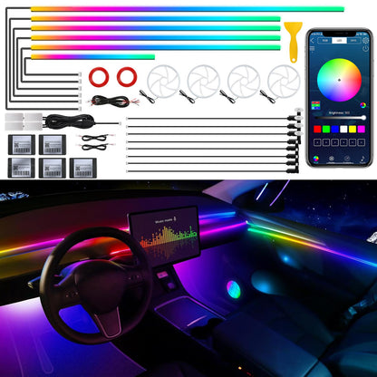 Acrylic Interior Car LED Strip Light with Wireless APP