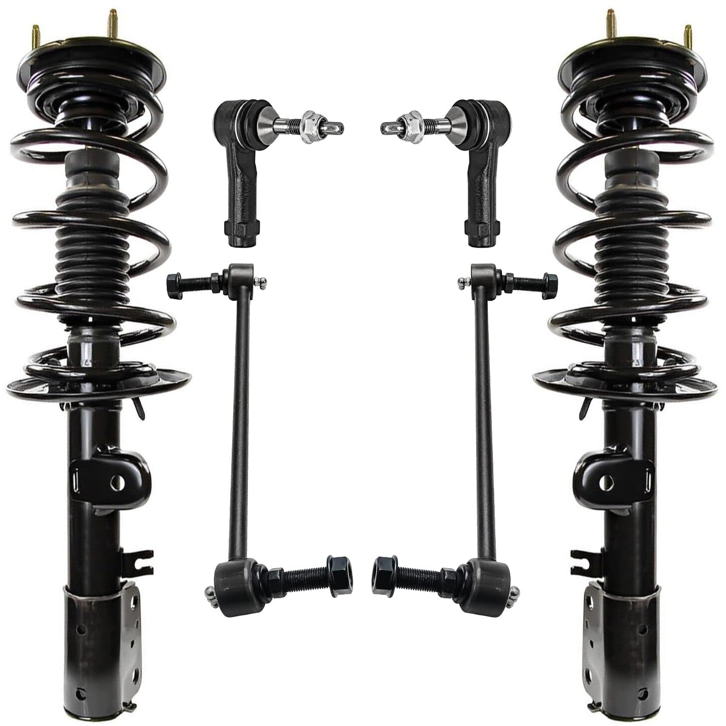 Front & Rear Suspension Kit with Struts Control Arms & Tie Rods for Camaro 2011–2012