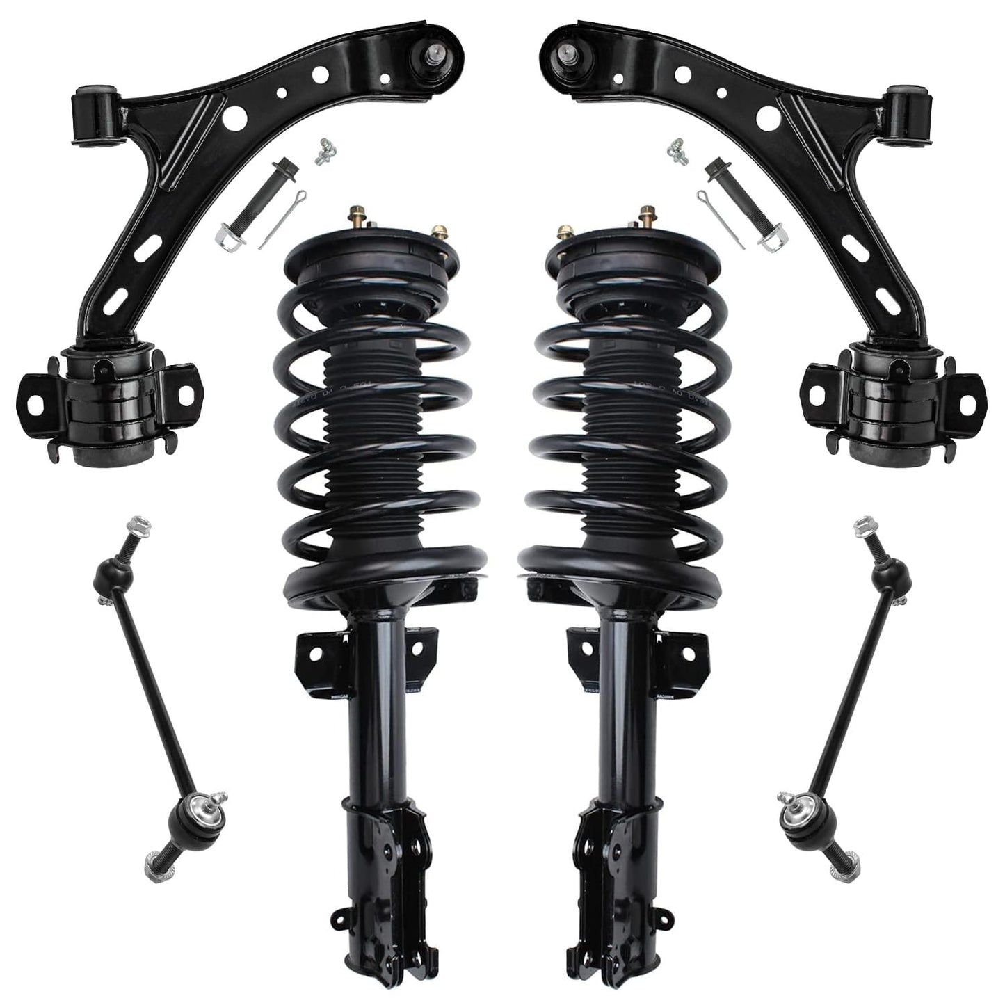 Front & Rear Suspension Kit with Struts Control Arms & Tie Rods for Camaro 2011–2012