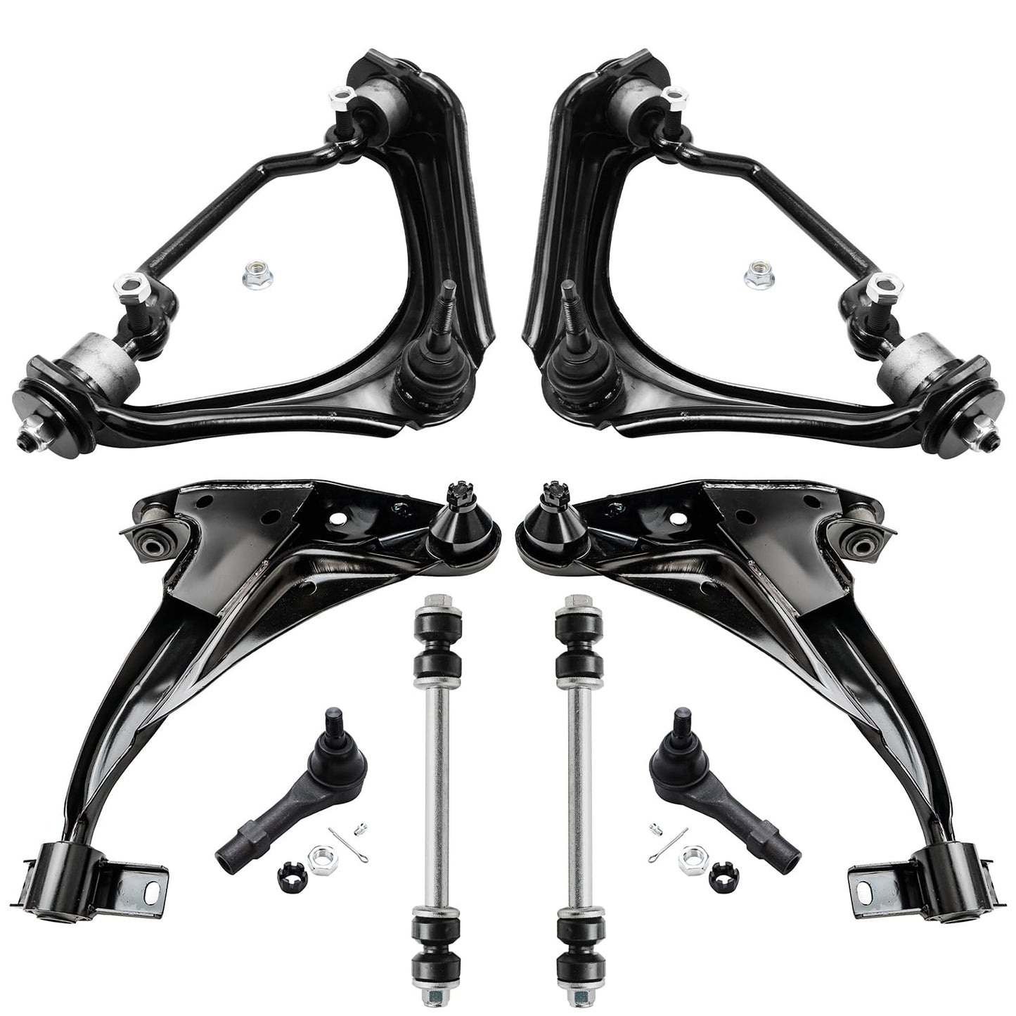 8-Piece Front Suspension Kit with Control Arms Ball Joints & Sway Bar Links for 2WD