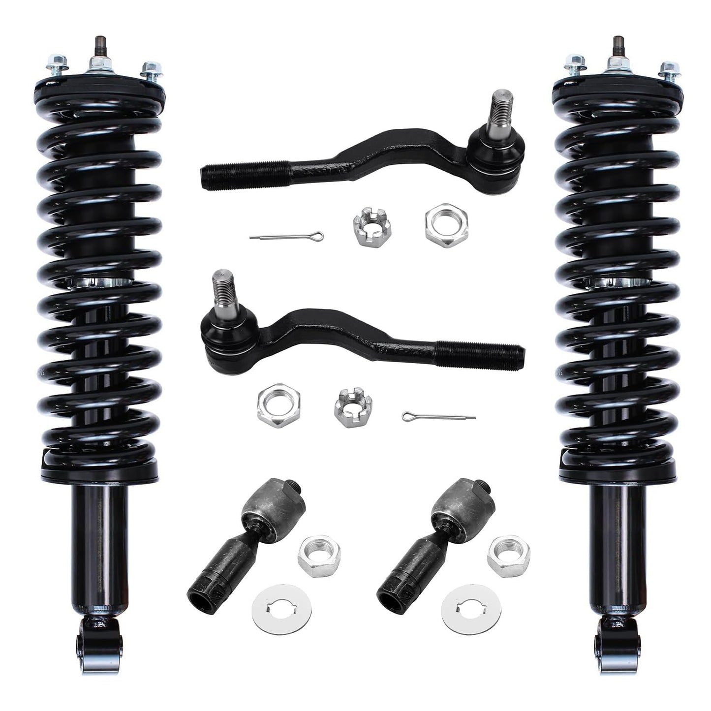 Front & Rear Suspension Kit with Struts Control Arms & Tie Rods for Camaro 2011–2012